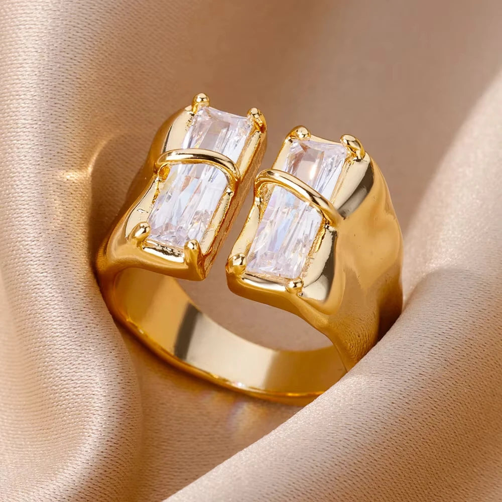Luxury Gold Rings with Zirconia