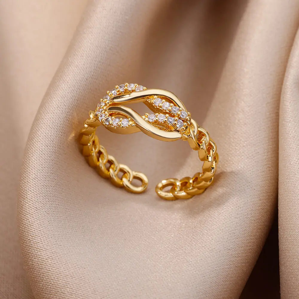 Luxury Gold Rings with Zirconia