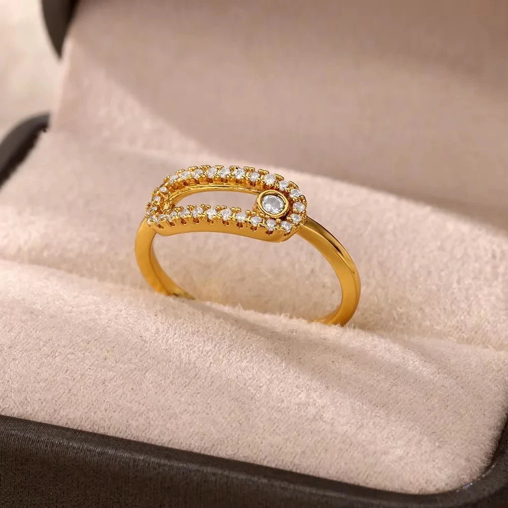 Luxury Gold Rings with Zirconia