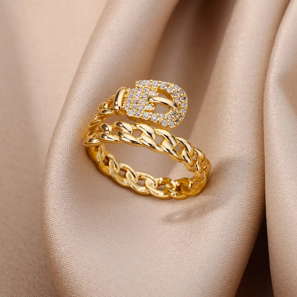 Luxury Gold Rings with Zirconia