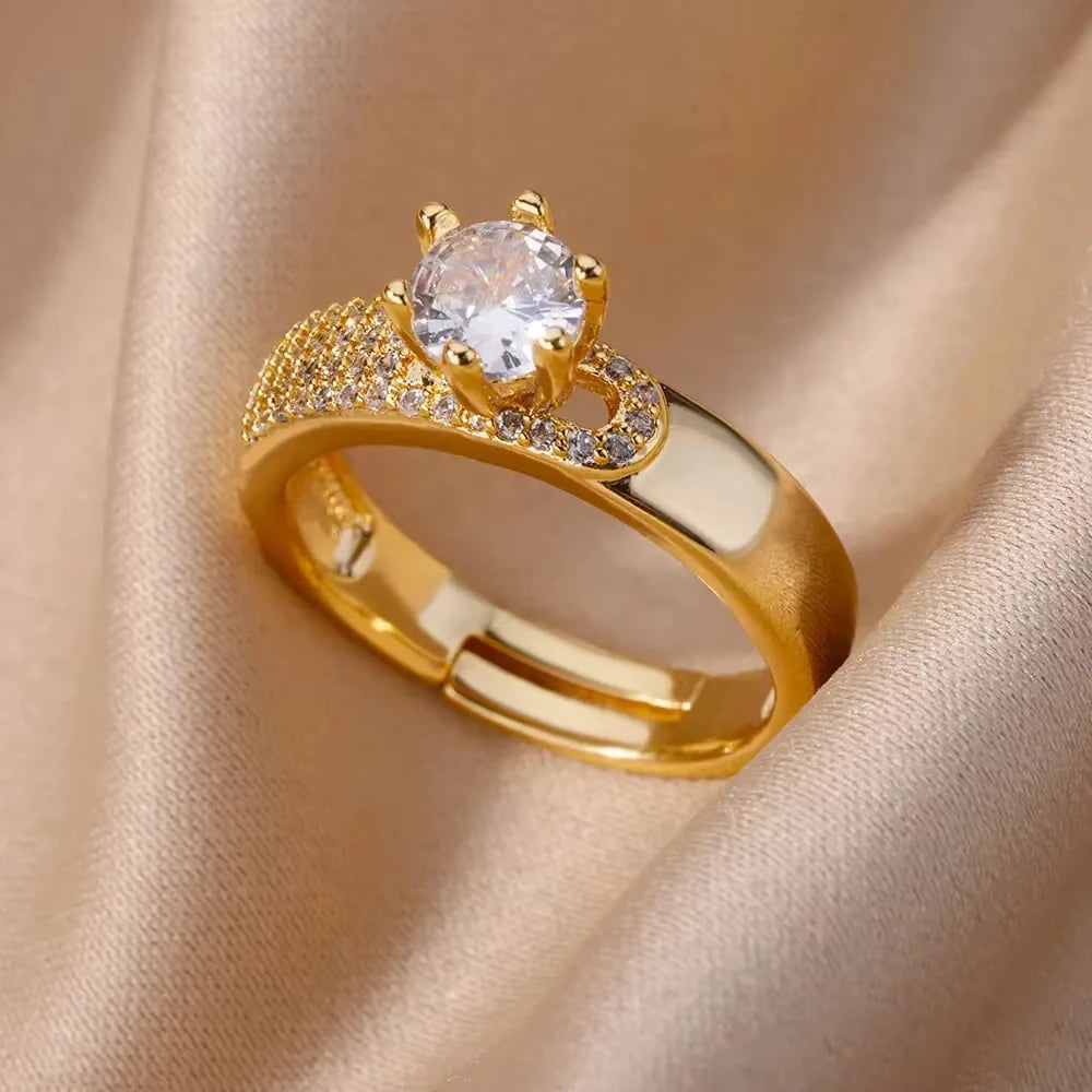 Luxury Gold Rings with Zirconia