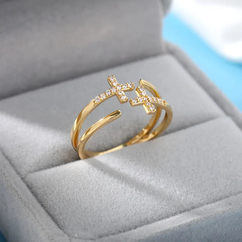Luxury Gold Rings with Zirconia