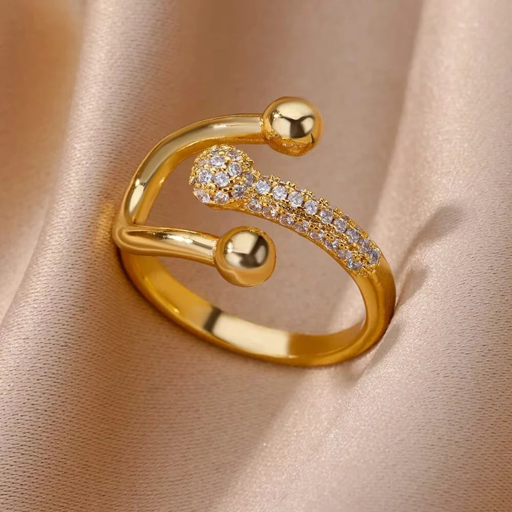 Luxury Gold Rings with Zirconia