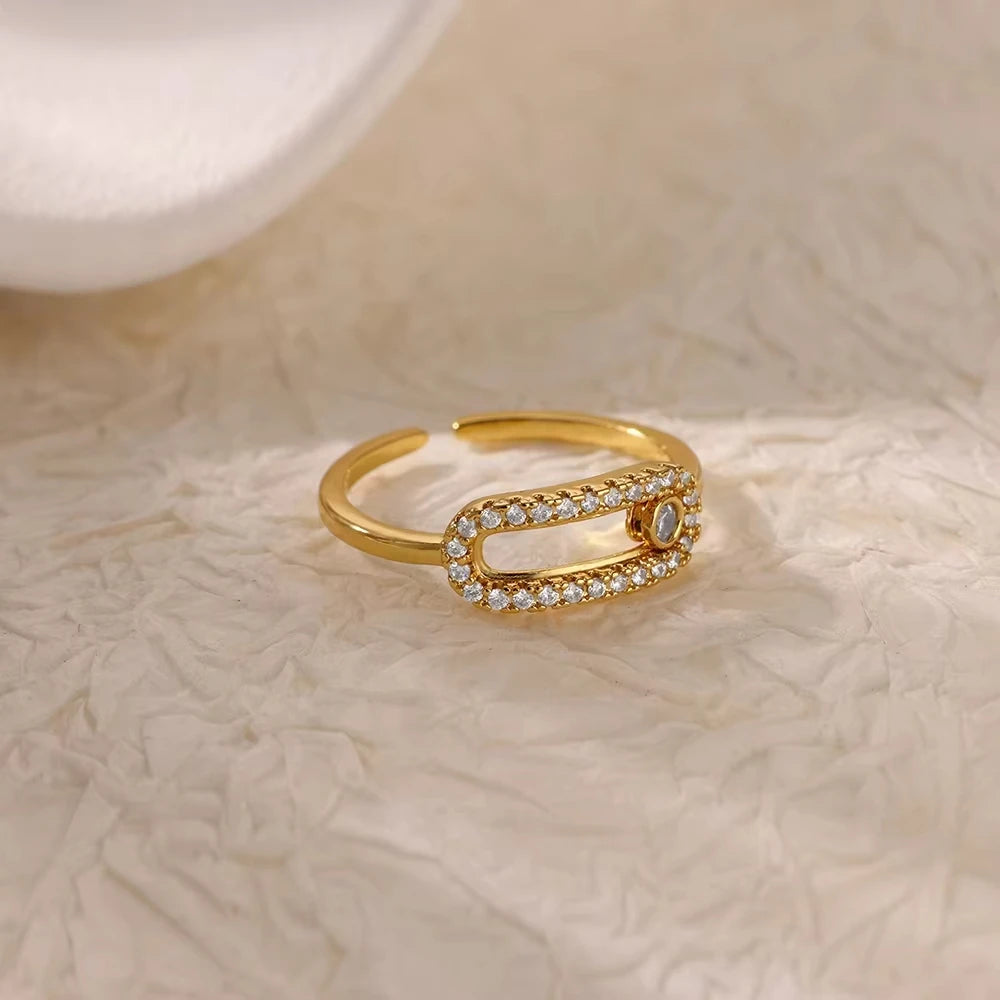 Luxury Gold Rings with Zirconia