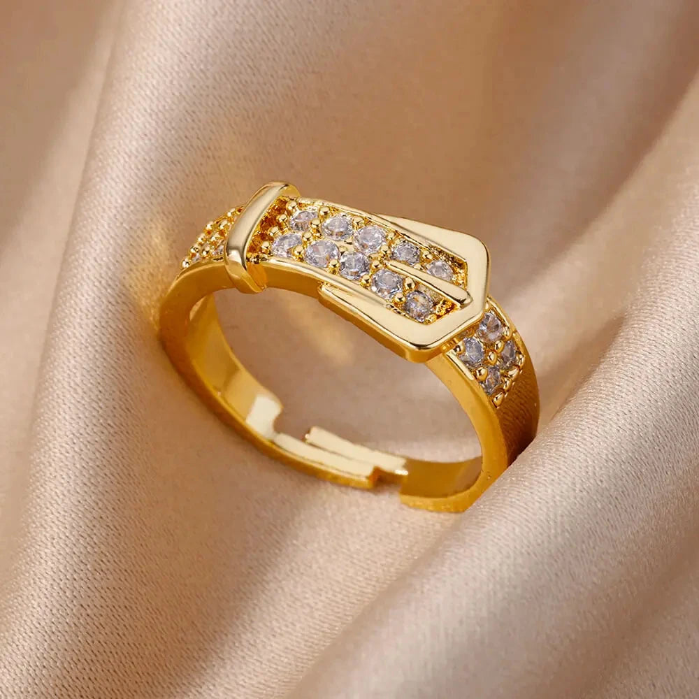 Luxury Gold Rings with Zirconia